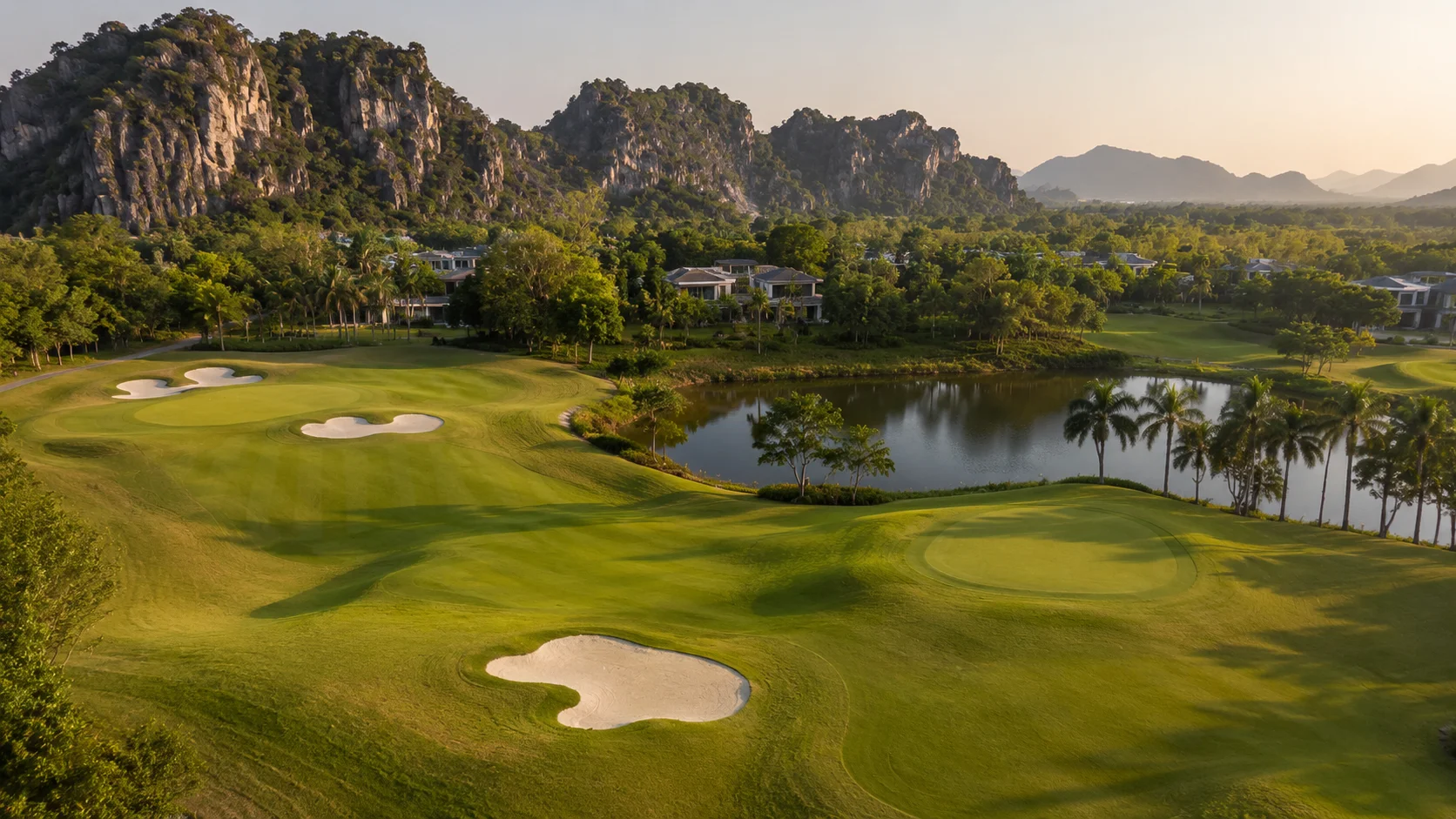 Black Mountain golf course with manicured fairways and the hills in the background
